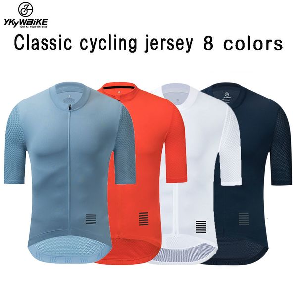 Chemises cyclables Tops Ykywbike Summer Men's Pro Cycling Jersey Breathable Mtb Shorts Sleeve Bicycle Clothing Pockets Mountain Cycling Road Bike 230817