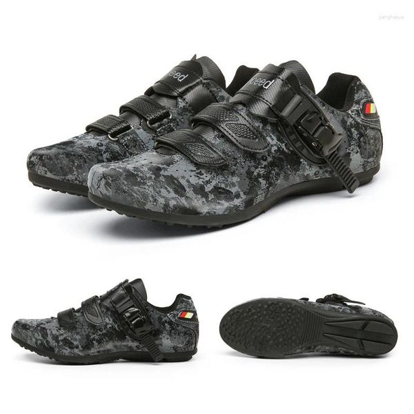 Chaussures de cyclisme Camouflage débutant semelle en caoutchouc décontracté vélo de route vélo ultraléger salle de sport intérieure Spin Sneaker Zapatos Ciclismo