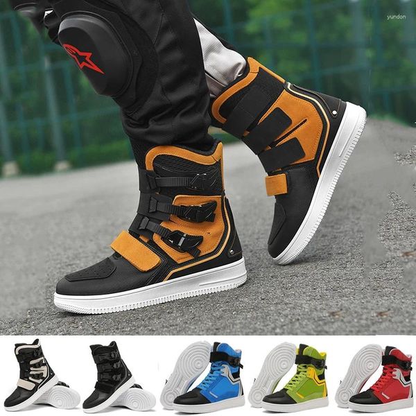 Zapatos de ciclismo para hombre, botas de moto a la moda para las cuatro estaciones, zapatillas antideslizantes, ropa antideslizante de alta calidad para montar