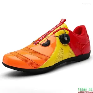 Chaussures de cyclisme mode unisexe hommes mesh respirant bicycle baskets mtb plate spd caoutchouc non glissade