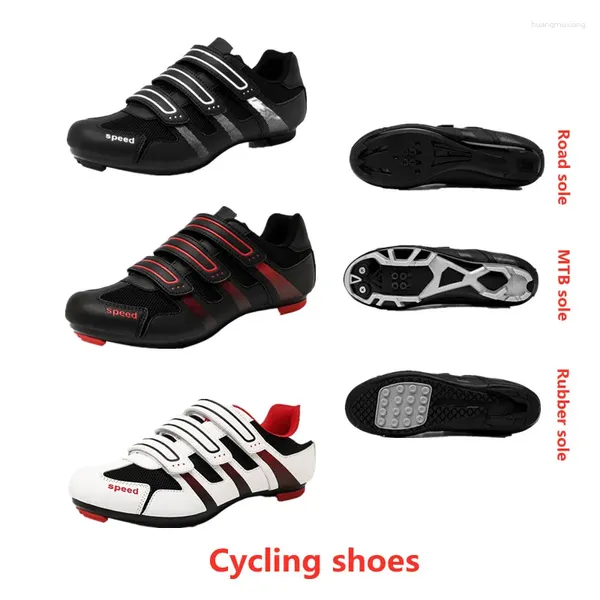 Zapatos en bicicleta Gomnear Men MTB Auto-bloqueo Spd Road Bike Zapato para mujeres montar zapatillas de montaña Boots planos de bicicleta