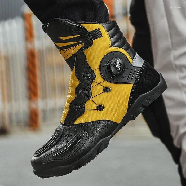 Zapatos en bicicleta de motociclistas masculinos y femeninos que montan botas de viaje fuera de la carretera de motor Botas de protección del conductor