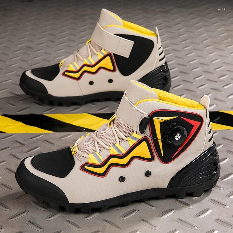 Cycling Shoes Men Motorcycle Boots Motocross Non-slip Moto Riding Racing Motorcyclist Motorbike Touring