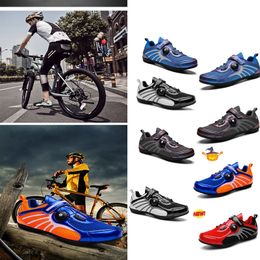 Chaussures de cyclisme Hommes Sports Dirt Road Bike Chaussures Plat Vitesse Cyclisme Baskets Appartements Chaussures de vélo de montagne SPD Crampons Shjhjf GAI