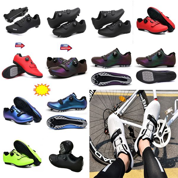 Chaussures de cyclisme hommes sport Dirt Road vélo chaussures plat vitesse cyclisme baskets appartements montagne vélo chaussures unisexe garçons redd bleu greenn scoo GAI