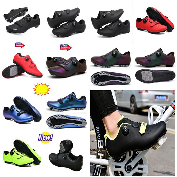 Chaussures de cyclisme hommes sport Dirt Road vélo chaussures plat vitesse cyclisme baskets appartements montagne vélo chaussures unisexe garçons redd bleu greenn scooer racing GAI