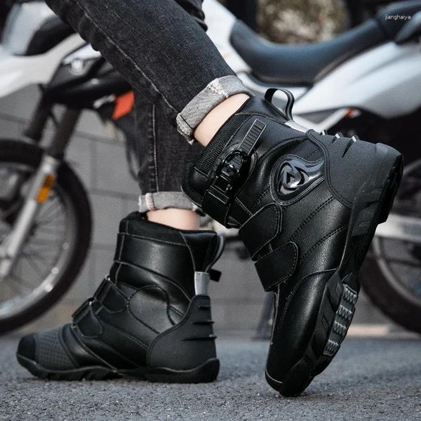 Zapatos de ciclismo para hombre, equipo de motocicleta, conducción al aire libre, botas de carreras callejeras, resistentes al desgaste, turismo antideslizante