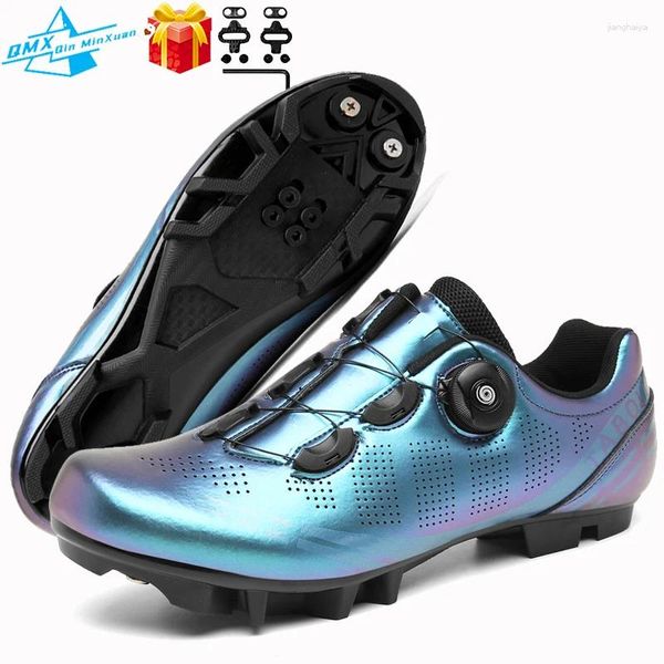 Zapatos de ciclismo MTB Men 2024 Azul Autoboqueado Spd Road Bike Women Flat Race Car Competition Zapatillas Sneaker