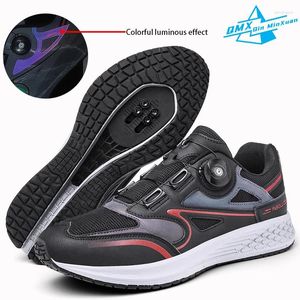 Chaussures à vélo Mtb Men 2024 Flat Bottom Dirt Bike Race Mountain Footwear Bicycle Cleats Cleats Lock Trake Trekking Sneake