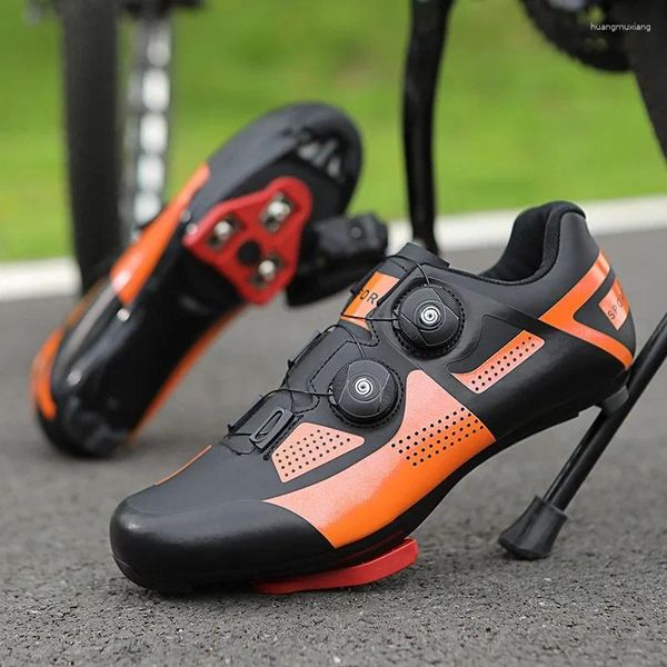 Zapatos de ciclismo para hombre y mujer, calzado de goma para exteriores, carretera, montaña, sin candado, suela dura, conducción dinámica