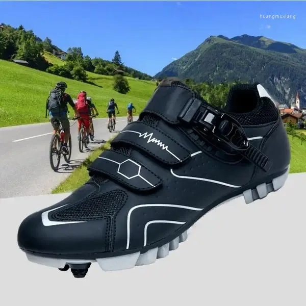 Zapatos de ciclismo Carretera Hombres y mujeres Bicicleta de montaña Cerradura Fibra de carbono Race Suela dura