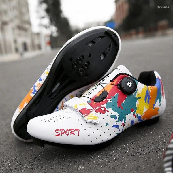 Chaussures de cyclisme unisexes pour hommes et femmes, baskets professionnelles à crampons SPD pour course à pédales, vélo de route, grande taille