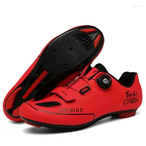 Zapatos de ciclismo Unisex para hombre y mujer, zapatillas de deporte todoterreno para bicicleta de montaña, con cordones y autosujeción, para triatlón y carreras