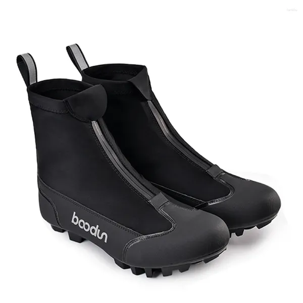 Zapatos de ciclismo, botas de invierno para bicicleta de montaña, nailon para exteriores, cálidos, resistentes al viento, antideslizantes, reflectantes, para equipo