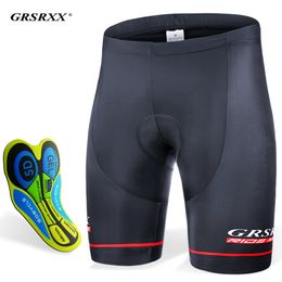 Pantalones cortos de ciclismo GRSRXX Pantalones cortos de ciclismo Pantalones cortos de bicicleta de verano para hombres MTB a prueba de golpes 5D Gel Pad Ciclismo Bib Tights Transpirable Road Racing Bicycle Short 230306