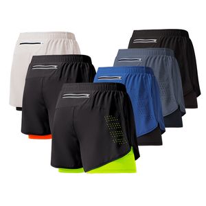 Shorts de cyclisme Hommes Courir Sports Marathon Piste Lâche Pantalon À Trois Points Séchage Rapide Doublé Double Couche Fitness 230717