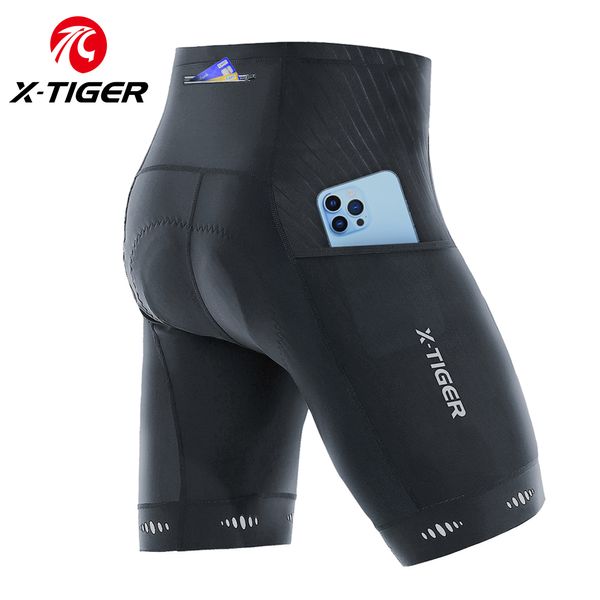 Shorts de cyclisme X-TIGER Shorts de cyclisme pour hommes Coolmax 5D Vélos rembourrés Pantalons d'équitation Antichoc VTT Shorts de vélo Vélo Cycle Wear Collants 230716