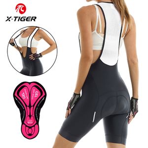 Cycling Shorts X-Tiger Women Cycling Bib Shorts CoolMax 5D Gel Gevotte mountainbike Korte broek Superelastische schokbestendige MTB Road Bicycle Shorts 230412