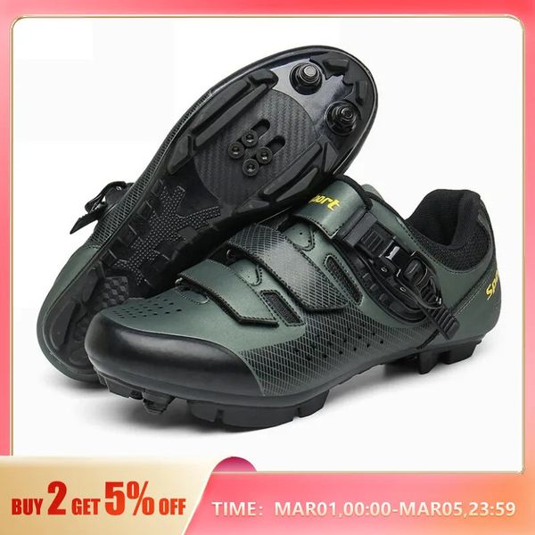 Sneaker de cyclisme VTT hommes chaussures de vélo de montagne de sport crampons autobloquants bottes de vélo hors route SPD Trail Flats Clip chaussures de cyclisme 240312