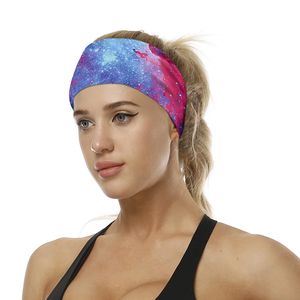 Cycling Starry Sky Digital Print Yoga Sport Sweat Headband Men Sweatband Breathable Headband Yoga Hair Bands Head Sweat Bands