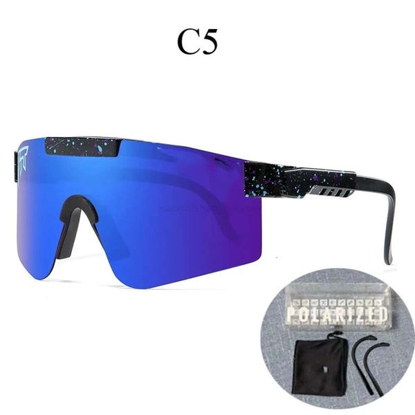 Lunettes de soleil de cyclisme originales Pits Vipers Sport Google Tr90 lunettes de soleil polarisées pour hommes/femmes lunettes coupe-vent extérieures 100% UV 400 lentille miroir 2stme