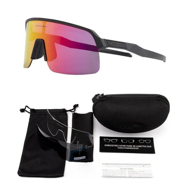 Gafas de sol ciclismo Eyewear de bicicleta Flástica TR9O Lente polarizada negra Sport al aire libre Gafas de sol 3 PCS Modelo de lente 9463 Goggles de ciclo MTB 2024