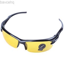 Lunettes de soleil de cyclisme, monture noire, jaune, feuille de Vision nocturne, équipement de plein air, ldd240313