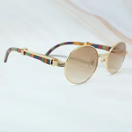 Fietsen zonnebril kleur houten zonnebril mode vintage luxe carter zonneglazen heren designer merk tinten brillen ronde metalen bril