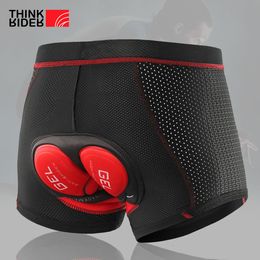 Sous-vêtement de cyclisme ThinkRider Short de cyclisme Cyclisme Sous-vêtement respirant 5D Gel Pad Antichoc Vélo Underpant VTT Route Vélo Sous-vêtement Homme Court 230428