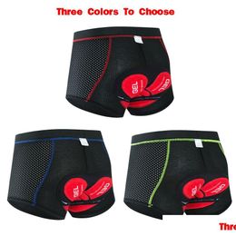 Ropa interior de ciclismo Ropa interior Actualización 5D Pantalones cortos acolchados 100% Lycra A prueba de golpes MTB Bicicleta Bicicleta de carretera 230616 Entrega de caída Dhuhj