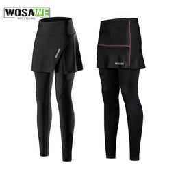 Fietsondergoed WOSAWE Gel Padded Fietsen Rok Vrouwen Polyester 2 In 1 Fietsbroek Onderbroek Met Reflecterende Fiets Ondergoed 230616