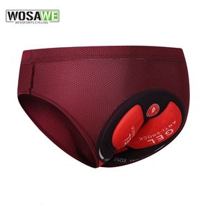 Ropa interior de ciclismo WOSAWE Hombres Ropa interior de ciclismo con almohadillas de gel Calzoncillos Pantalones cortos Deportes de secado rápido Pantalones cortos ajustados para montar en bicicleta MTB 230224