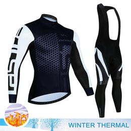 Uniforme de cyclisme Pantalons pour hommes Gel Jersey 2024 Pro Team Sportswear Hiver Thermique Polaire Bib Homme Vêtements Vélo Vêtements Jacket240102