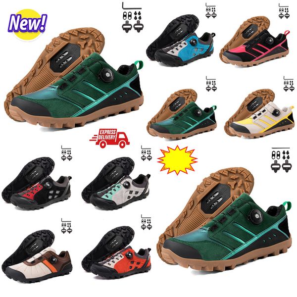 Cyclinsg Footwear Hommes Vitesse Route Vélo Baskets Plat Carbone Cyclisme Chaussures VTT Crampons Femmes Montagne Vélo Chaussures SPD Pédales Racing Biking Footwar GAI