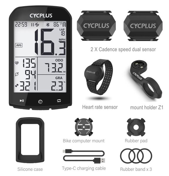 ACCESSOIRES DE BILLE CYCPLUS M1 GPS COMPORTAT COMPORTATEUR SPEETTEMENT BLE 50 ANT CYCLE CICLISMO Kilomètre COMPTORS POUR 240416