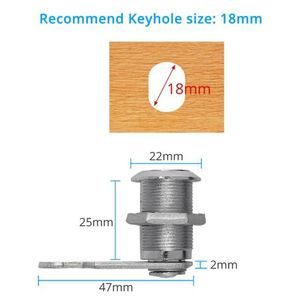 Cilinder sloten deurkast mailbox hangslot lade kast doos slot met 2 sleutels nokken sloten voor meubels hardware 16/20/20/30 mm