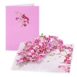 Carte de voeux pop-up Cymbidium Orchids Pop-up avec enveloppe Fleurs Poste Cartes d'anniversaire florales Valentin Cadeaux créatifs Home Decor 240323