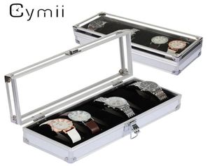 Cymii Watch Box Case 6 Grid Insert Slots Sieraden Horloges Display Storage Box Case Aluminium Watch -sieraden Decoratie9387858