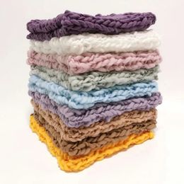 CYMMHCM born pographie accessoires couverture au Crochet 50x50 cm tapis tissé bébé Po accessoires coussin décoratif 240220