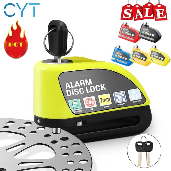 CYT vélo Moto alarme frein à disque serrure 120dB Type de batterie vélo Moto antivol système d'alarme Moto accessoires 240301