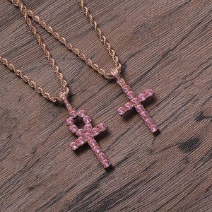 Collier pendentif croix CZ, bijoux chrétiens religieux, or 18 carats, diamant, collier croix pour hommes et femmes