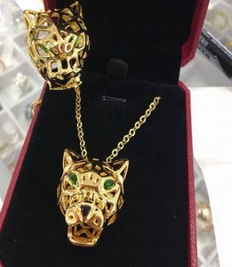 CZ diamant animal léopard pendentifs longs colliers designer 18K plaqué or bijoux de fête pour wome3817041