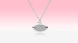 CZ Diamond Disc Pendant Necklace Women Mens Fashion Sieraden voor 925 Sterling Silver Chain Kettaties met originele Gift Box3258036