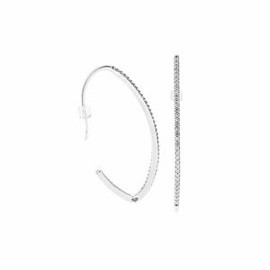 CZ Diamond Pave Love Heart Hoop Earring Authentiek 925 Sterling Silver Womens Wedding Gift met originele doos set voor Pandora Huggie -oorbellen