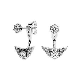 CZ Diamond Princess Crown Stud Earring met originele doos voor Pandora Authentieke 925 Sterling Silver Women Wedding Sieraden Hanger Handbellen