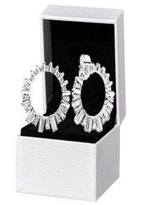 CZ Diamond Sparkling Beauty Glacier Stud Earring 925 Sterling Silver Original Box For Women Girls Wedding Gift oorbellen1255151