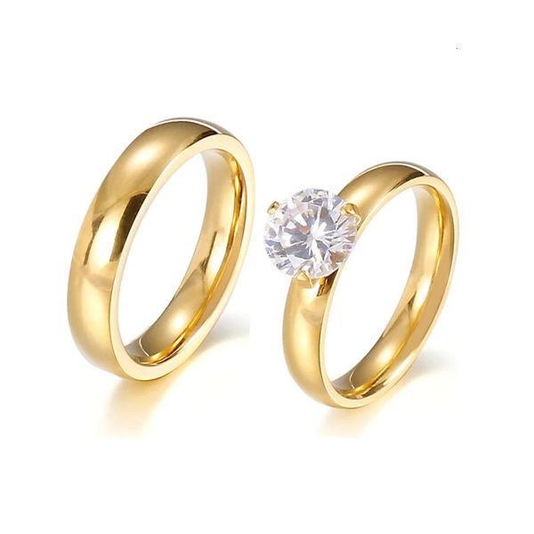 cz diamant pierre dames mariée fiançailles bagues de mariage ensembles pour femmes filles femme ouest africaine 18 carats plaqué or bijoux 240115