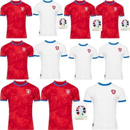 République tchèque République de haute qualité Soccer Jerseys 24 25 Nedved Novotny Poborsky Chytil Home Football Shirt Schick Hlozek Soucek Sadilek Lingr Mens Kit Kit