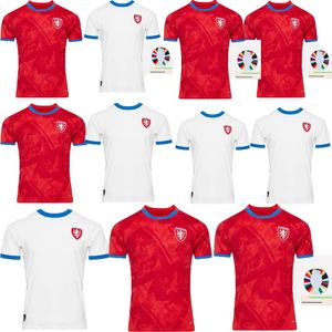 République tchèque Séchage rapide Jerseys de football imperméable 24 25 NEDVED Novotny Poborsky Chytil Home Football Shirt Schick Hlozek Soucek Sadilek Lingr Mens Kit Kit