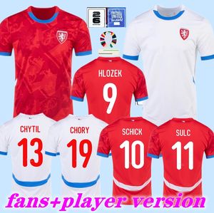 Tsjechische Republiek voetbaltrui 2024 Fans Player Versie Nationaal Team Home Away Football Shirts Kit Nedved Novotny Poborsky Chytil Schick Hlozek Soucek Sadilek Lingr